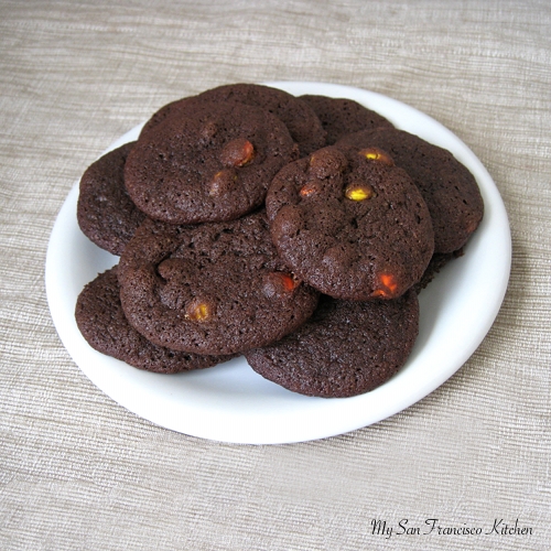 chocolate reese’s pieces cookies