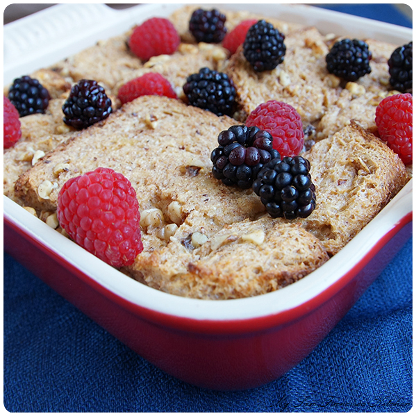 Whole Wheat Bread Pudding with Blackberry Sauce