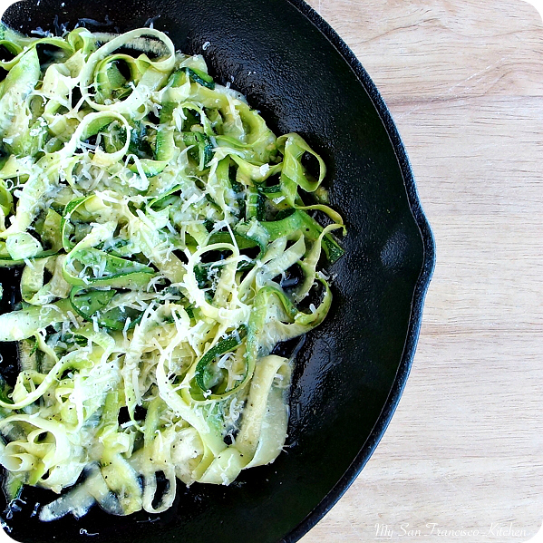 Courgette Ribbons with Almond Pesto Recipe