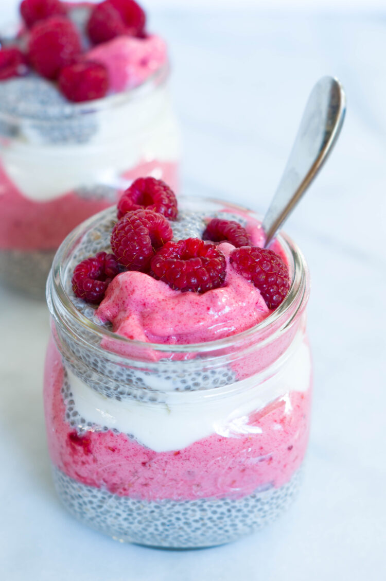 Raspberry Nice Cream Chia Pots - My San Francisco Kitchen